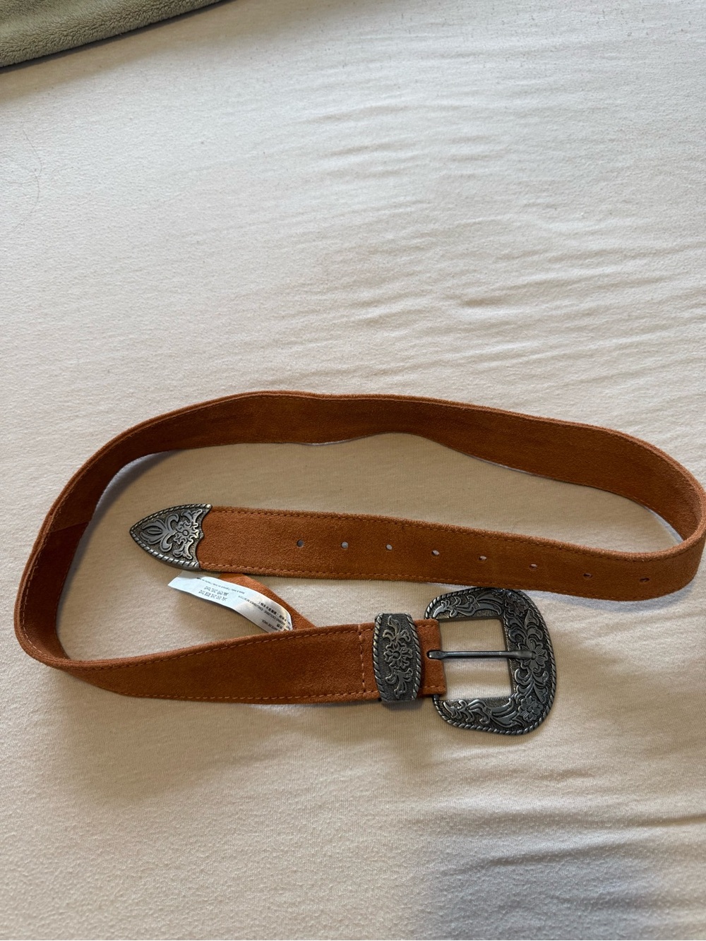 Free People Women's Suede Western Buckle Belt in Brown